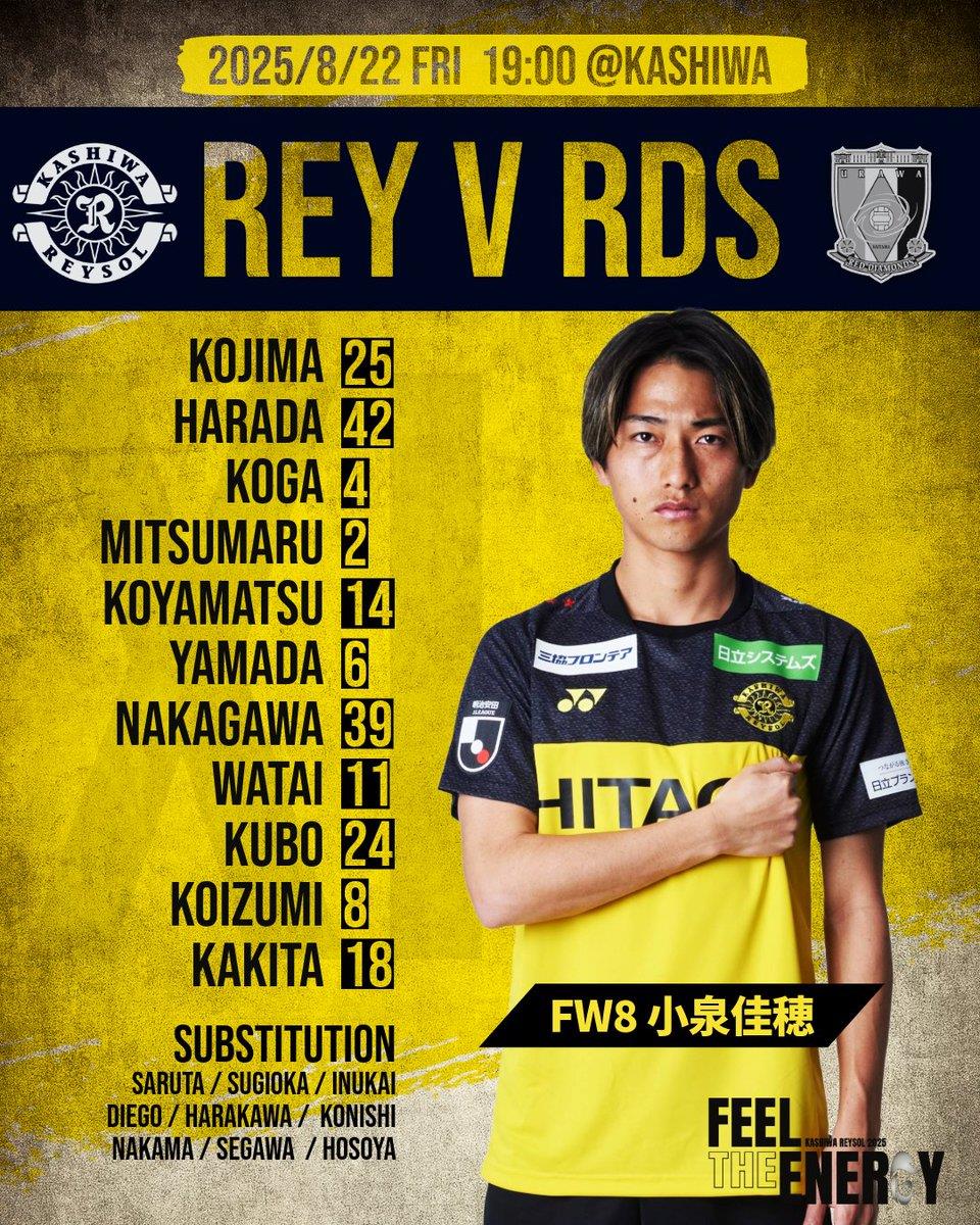 Đội hình xuất phát của Kashiwa Reysol vs. Urawa Red Diamonds: Takahiro Sekine và Savio ra sân ngay từ đầu