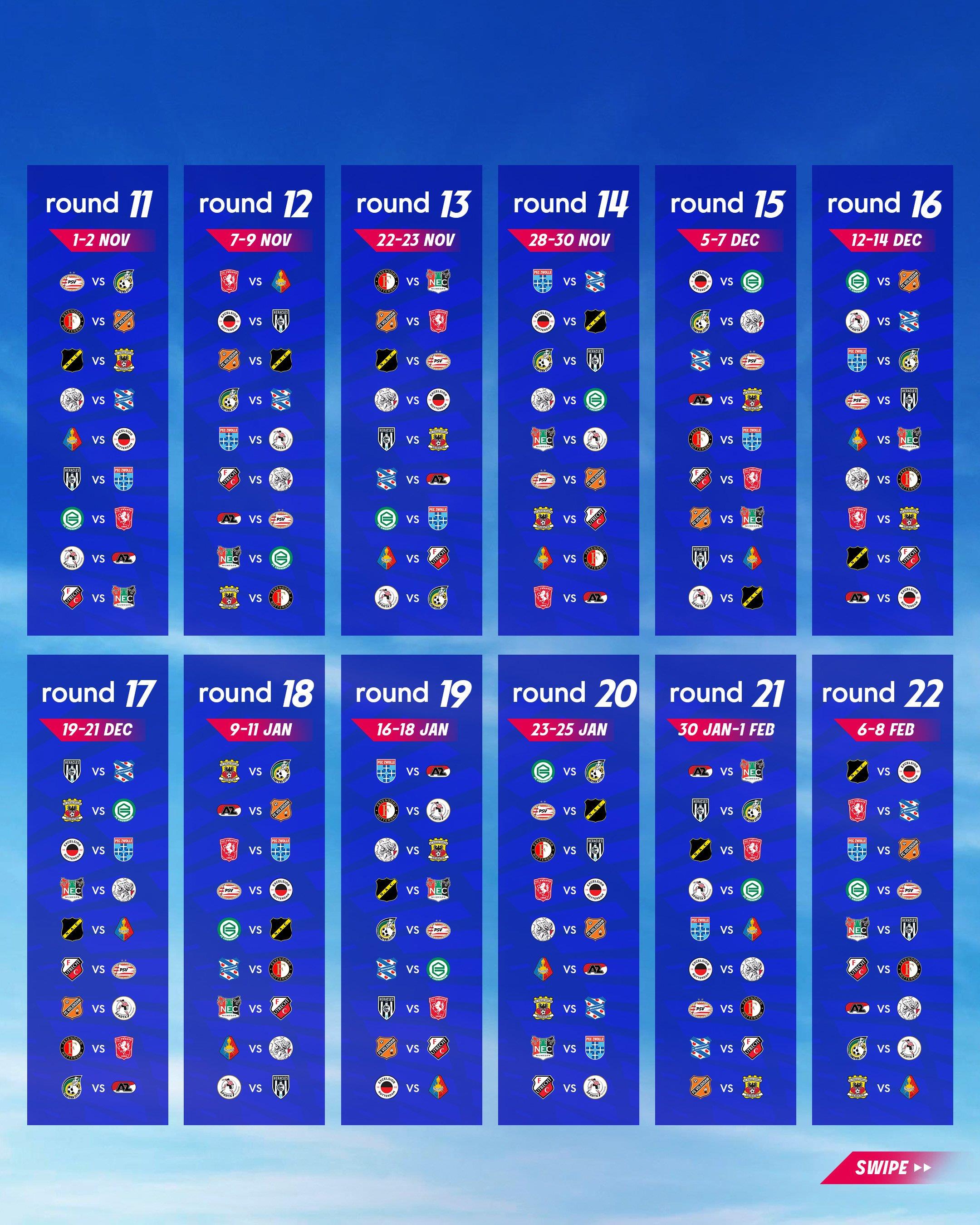 Lịch thi đấu Eredivisie 25/26 được công bố, Ajax sẽ đối đầu với đội mới thăng hạng ở vòng đầu tiên Lịch thi đấu Eredivisie 25/26 được công bố, Ajax sẽ đối đầu với đội mới thăng hạng ở vòng đầu tiên