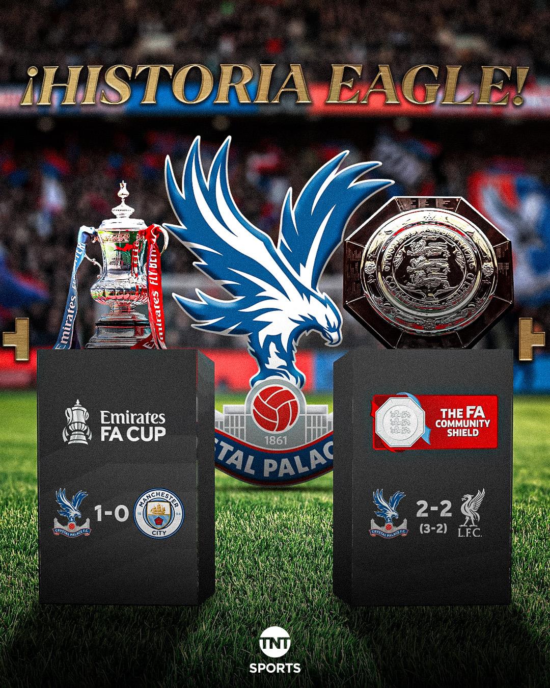 Trong vòng ba tháng, Crystal Palace đã đánh bại Manchester City và Liverpool, giành chức vô địch FA Cup và Community Shield. Trong vòng ba tháng, Crystal Palace đã đánh bại Manchester City và Liverpool, giành chức vô địch FA Cup và Community Shield.